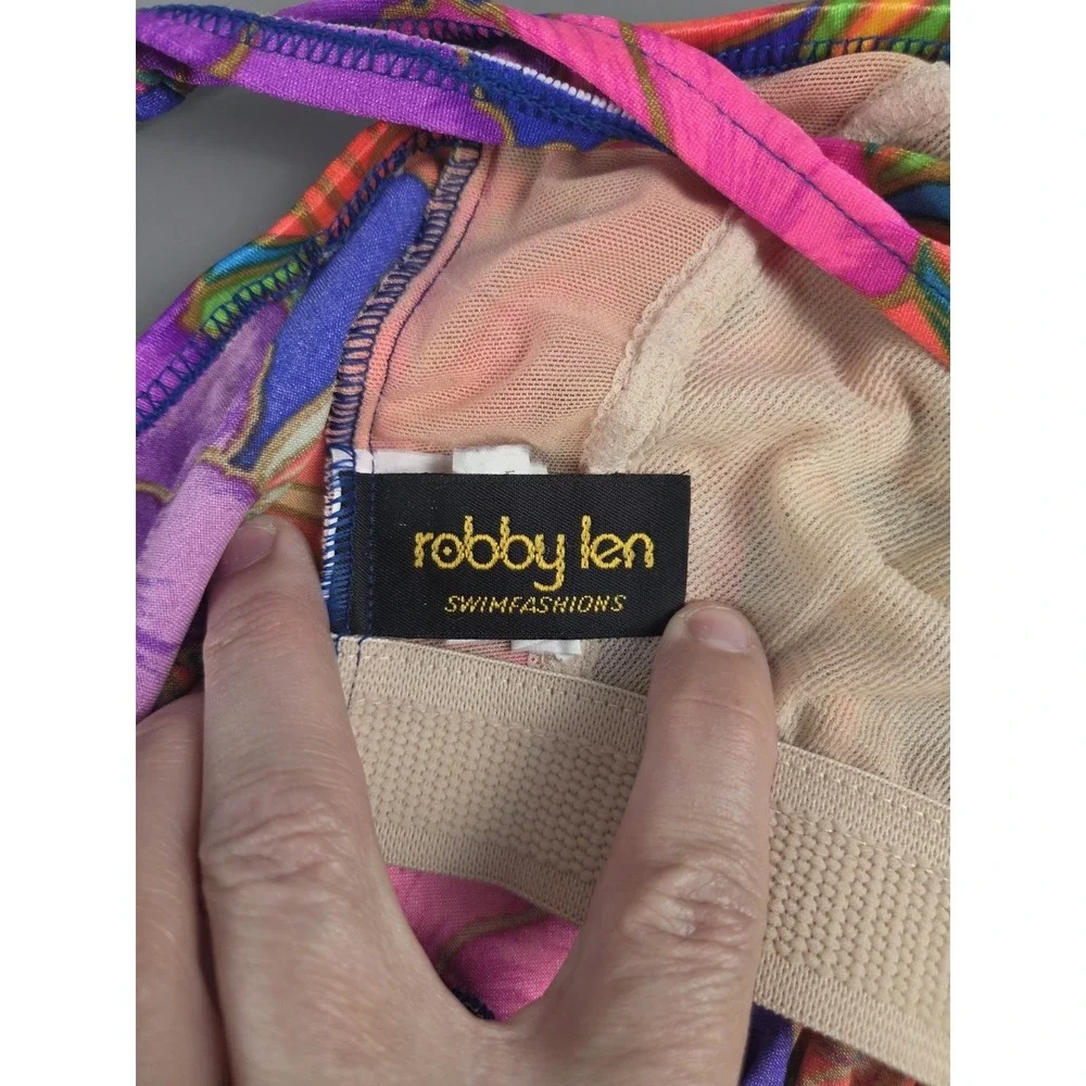 Vintage Robby Len One Piece PLUS 32W Neon Pink Purple Orange Green Blue Tropical